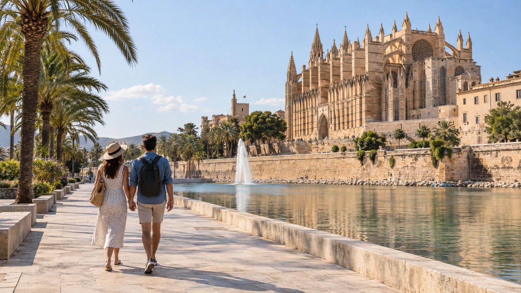 Paseo junto al Parc de la Mar en Palma